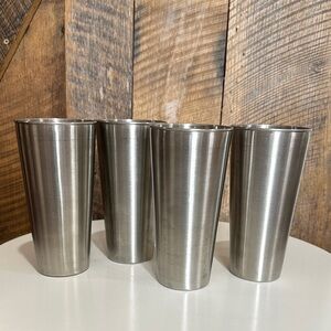 Vintage stainless steel 24 oz stackable tumblers set of 4